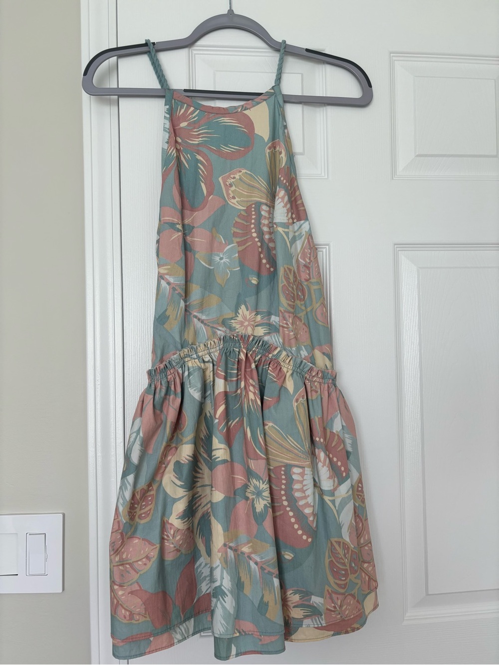Free People Deserted Island Mini Dress in Saltwater Combo